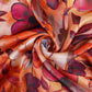 Orange floral print Bemberg Modal Silk Fabric KTP-31412