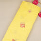Lemon Yellow floral embroidery Mul Chanderi Fabric DC-29683