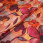 Orange floral print Bemberg Modal Silk Fabric KTP-31412