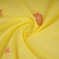 Lemon Yellow floral embroidery Mul Chanderi Fabric DC-29683