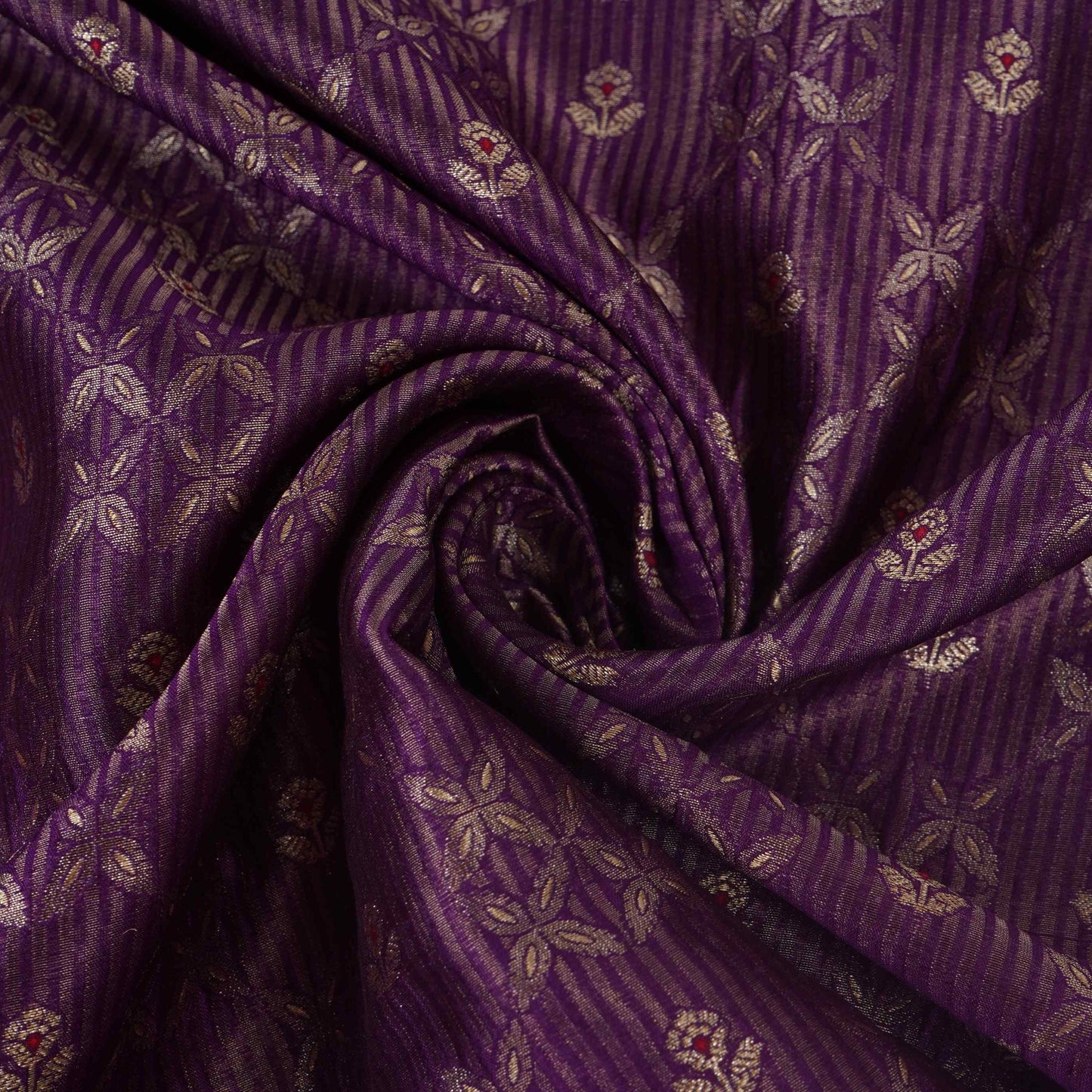 Purple Jaal Dupion Silk Tissue Fabric YHF-32859
