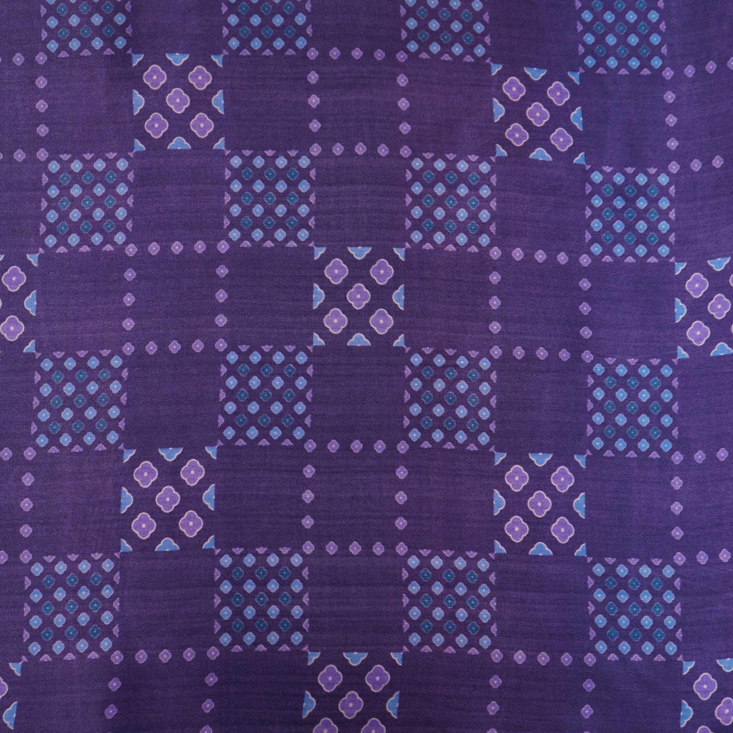 Royal Blue Geometrical Bandhani print Bemberg Modal Silk Fabric KTP-31423