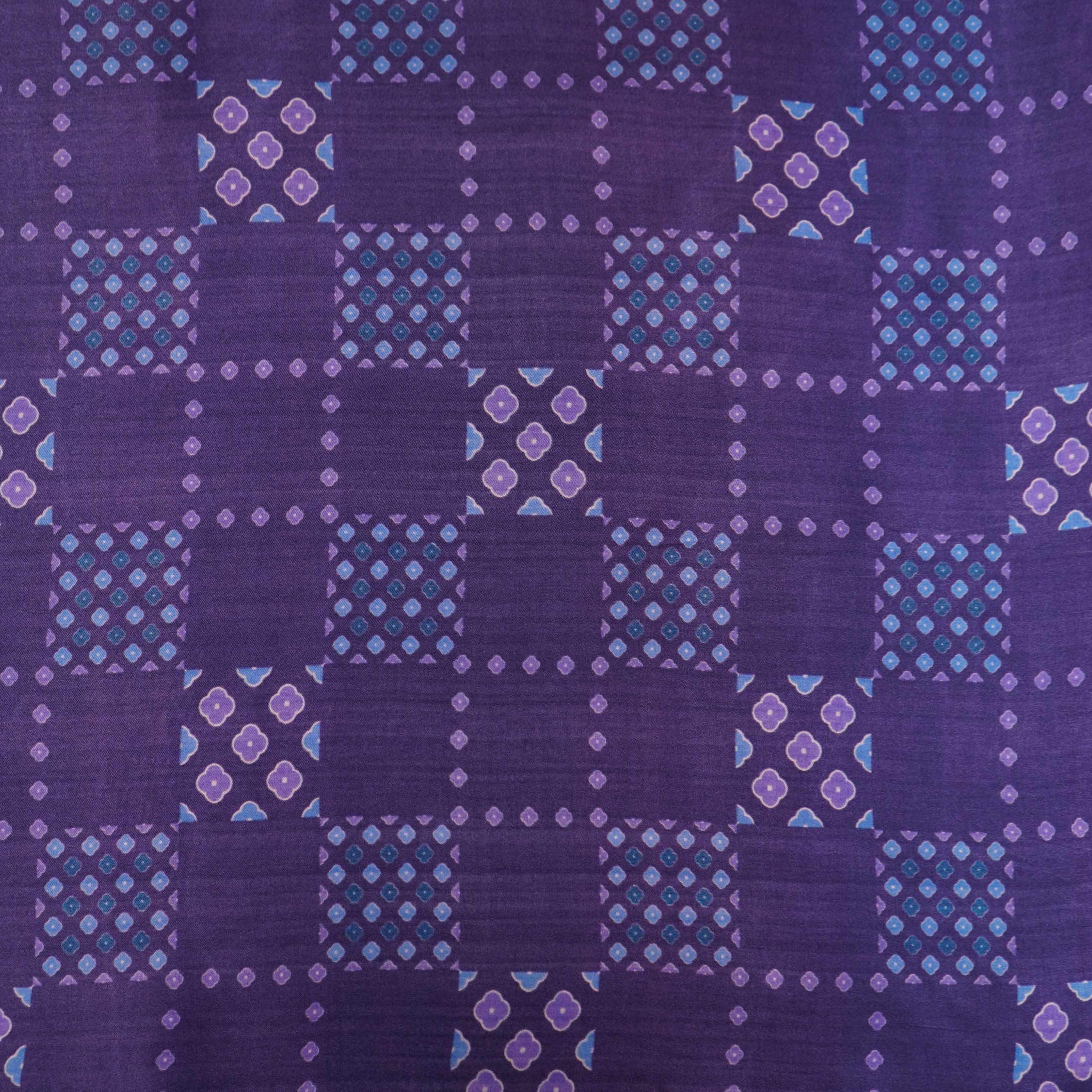 Royal Blue Geometrical Bandhani print Bemberg Modal Silk Fabric KTP-31423 - TradeUNO