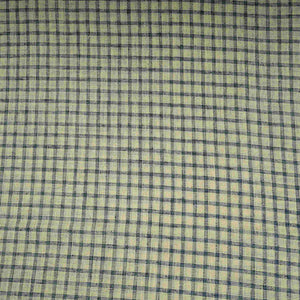 Blue with Cream Check Linen Denim Fabric RS-31217 - TradeUNO