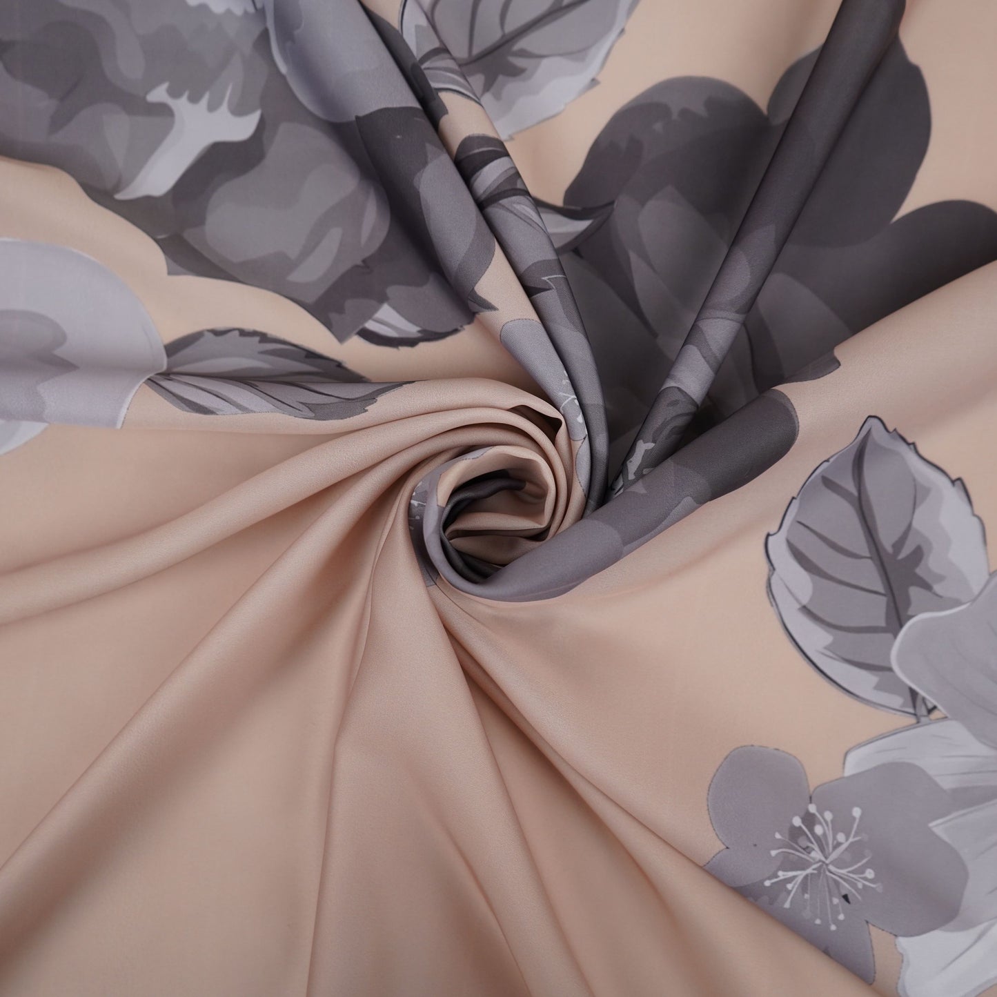 Beige floral print Modal Silk Fabric MTF-31489