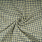 Blue with Cream Check Linen Denim Fabric RS-31217
