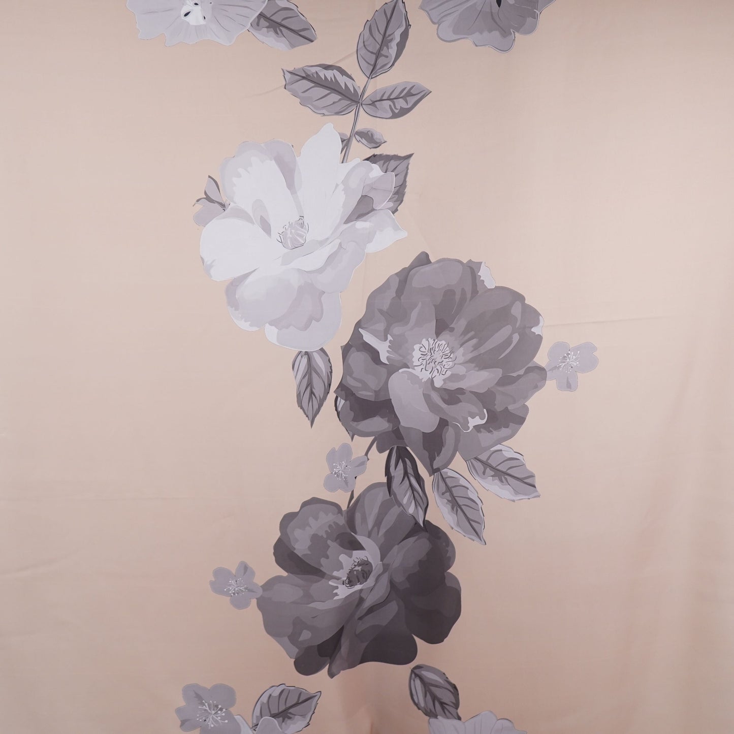 Beige floral print Modal Silk Fabric MTF-31489