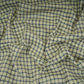 Blue with Cream Check Linen Denim Fabric RS-31217