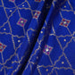 Royal Blue Mukesh Work with Jacquard Dupion Silk Tissue Fabric YHF-32825