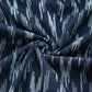 Dark Blue & White Ikkat Print Cotton Fabric