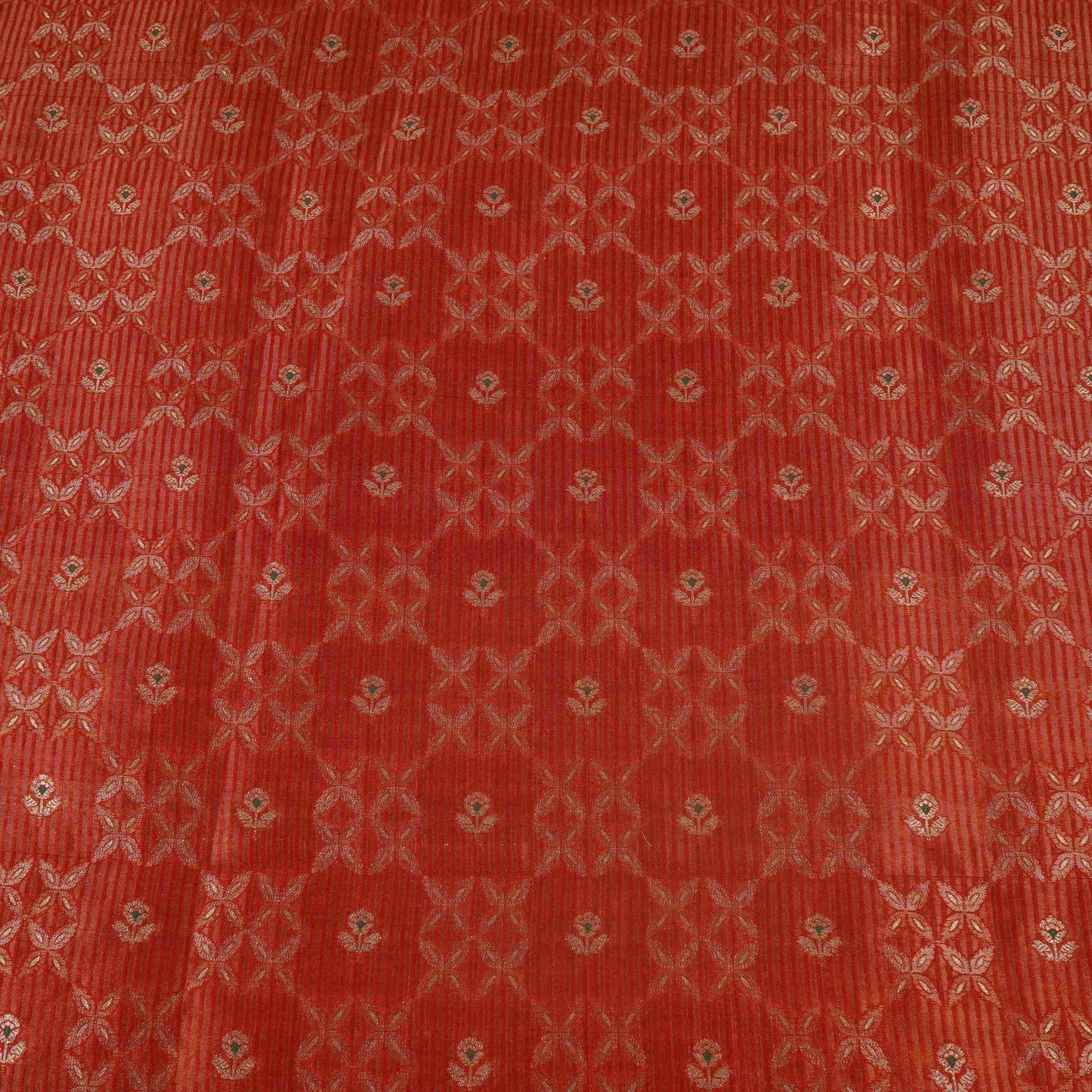 Orange Jaal Dupion Silk Tissue Fabric YHF-32857