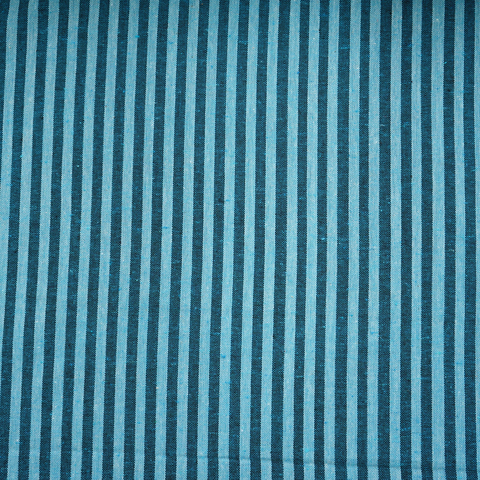 Sky blue with black stripes South Cotton Fabric 6957