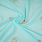 Sky Blue floral embroidery Mul Chanderi Fabric DC-29681