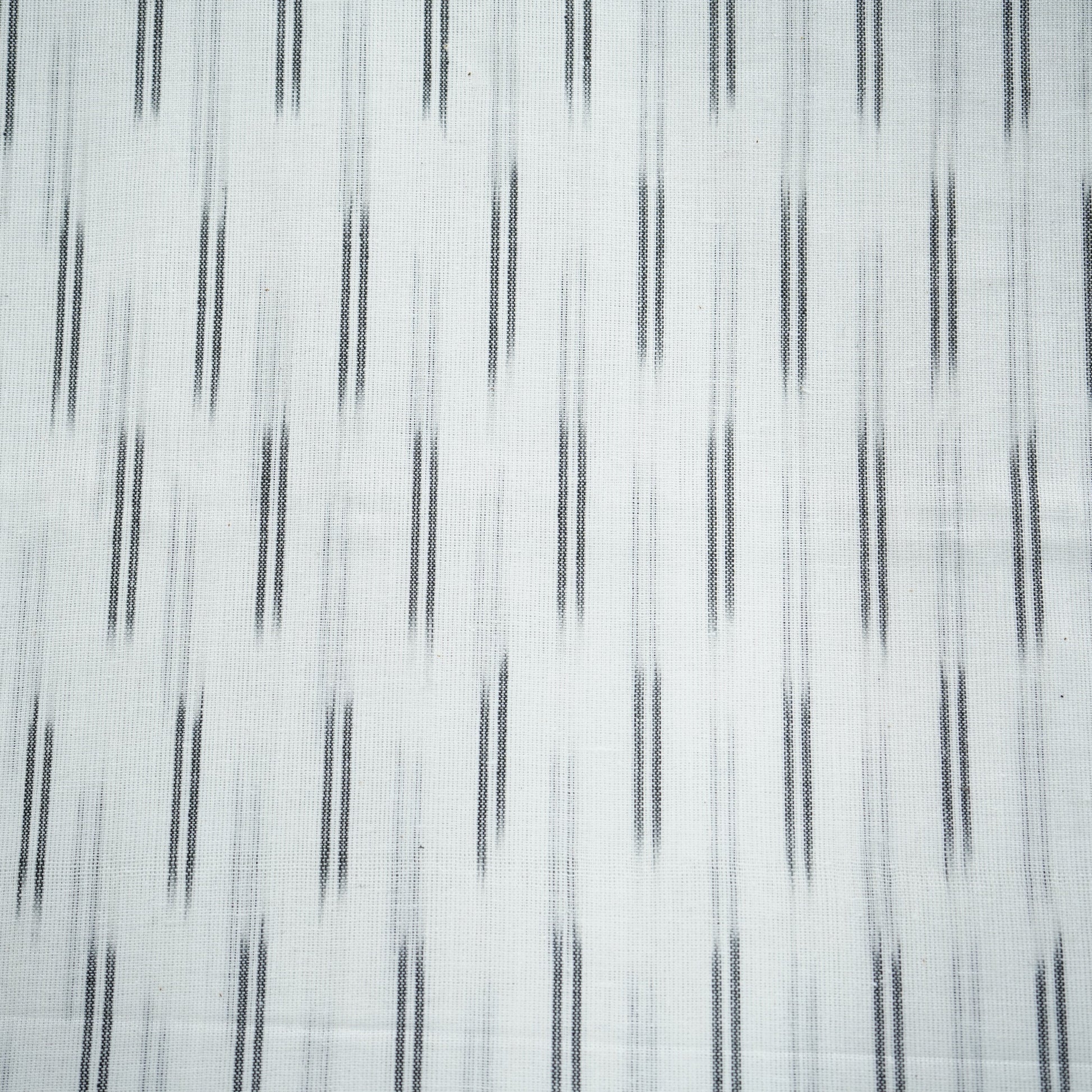 White Black Ikkat Print Cotton Fabric 16298