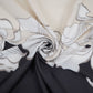 Black with Cream floral print Modal Silk Fabric MTF-31496