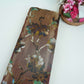 Chocolate Brown Applique Work Tissue Fabric YHF-32815