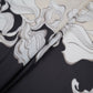 Black with Cream floral print Modal Silk Fabric MTF-31496