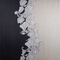Black with Cream floral print Modal Silk Fabric MTF-31496