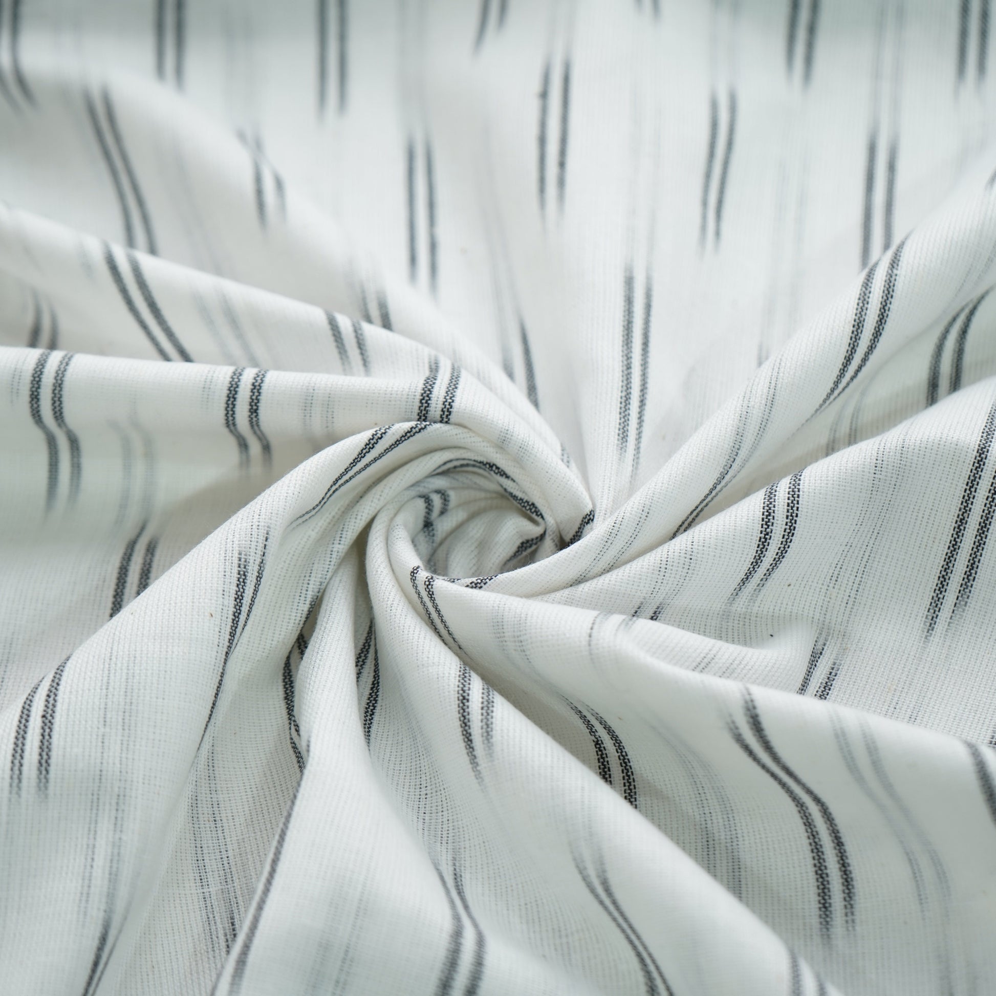 White Black Ikkat Print Cotton Fabric 16298