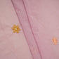 Lilac floral embroidery motif Mul Chanderi Fabric DC-29679