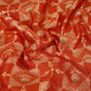 Rust Orange Floral Jaal Dupion Silk Tissue Fabric YHF-32828