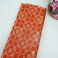 Rust Orange Floral Jaal Dupion Silk Tissue Fabric YHF-32828