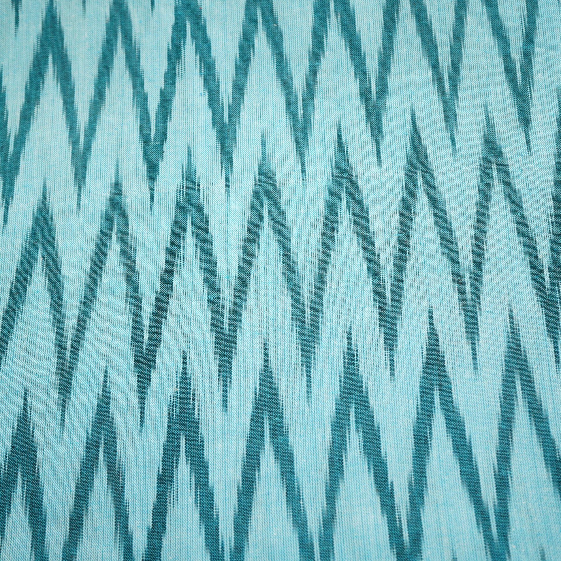 Blue Dark Blue Ikkat Print Cotton Fabric 16338