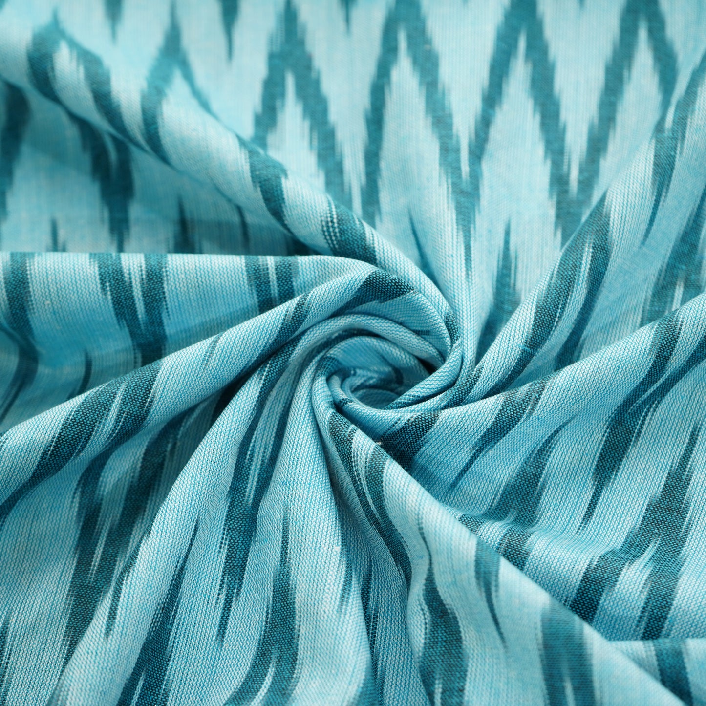 Blue Dark Blue Ikkat Print Cotton Fabric 16338