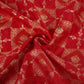 Red Floral Jaal Dupion Silk Tissue Fabric YHF-32826