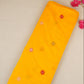 Yellow floral embroidery motif Mul Chanderi Fabric DC-29673 - TradeUNO