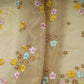 Golden floral cutdana hand embroidery Dyeable Kanjivaram Silk Fabric TF-31159