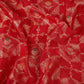 Red Floral Jaal Dupion Silk Tissue Fabric YHF-32826