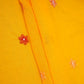 Yellow floral embroidery motif Mul Chanderi Fabric DC-29673 - TradeUNO