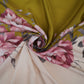 Cream with Mehendi Green floral print Modal Silk Fabric MTF-31497