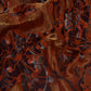 Rust Brown Applique Work Tissue Fabric YHF-32812