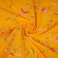 Yellow Mughal embroidery Mul Chanderi Fabric DC-29672