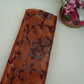 Rust Brown Applique Work Tissue Fabric YHF-32812