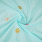 Sky Blue floral embroidery motif Mul Chanderi Fabric DC-29675