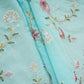 Sky Blue Mughal embroidery Mul Chanderi Fabric DC-29674