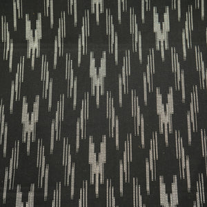 Black & White Ikkat Print Cotton Fabric 12010