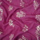 Magenta thread embroidery Pure Linen Fabric SN-31244