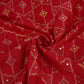 Red Mukesh Work with Jacquard Dupion Silk Tissue Fabric YHF-32822