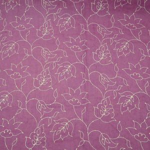 Lavender thread embroidery Pure Linen Fabric SN-31239 - TradeUNO