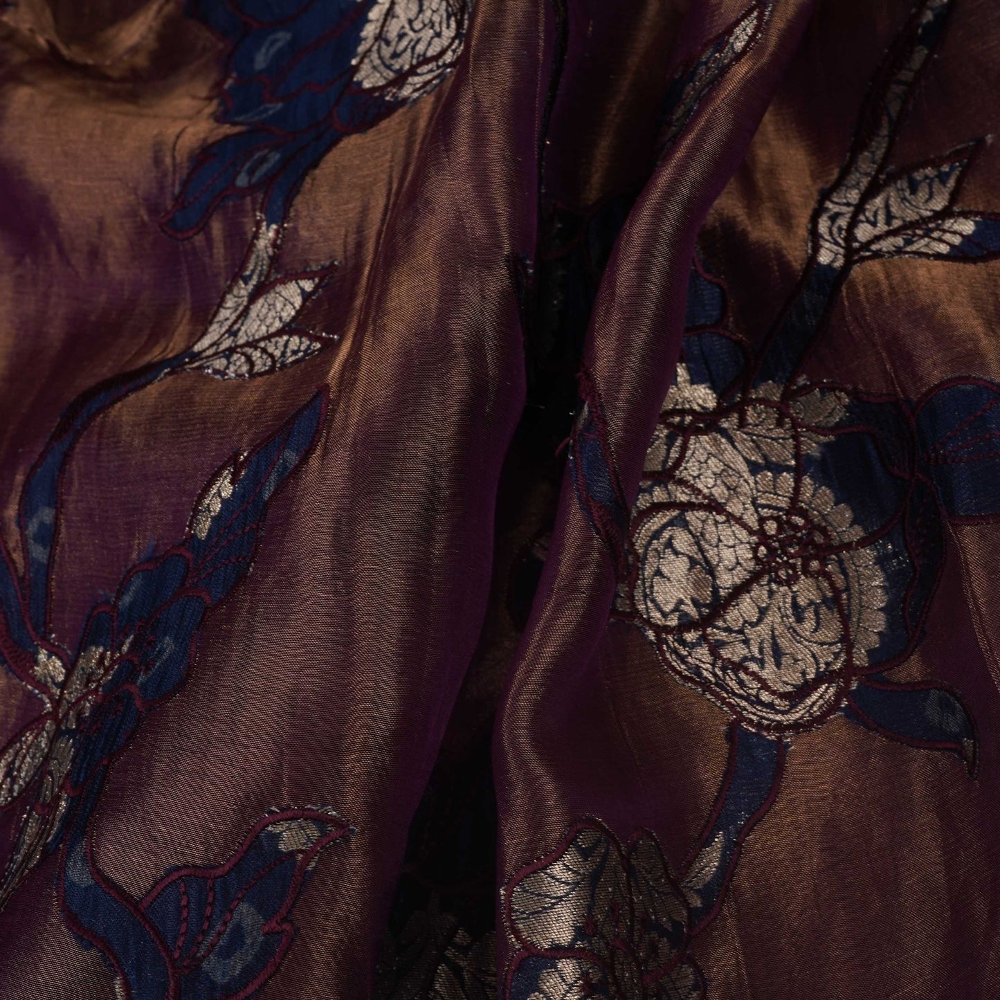 Purple Applique Work Tissue Fabric YHF-32814