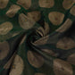 Bottle Green Zari Buta Dupion Silk Tissue Fabric YHF-32816