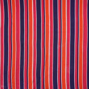 Multicolor Stripes Print Natural Crepe Fabric 21048