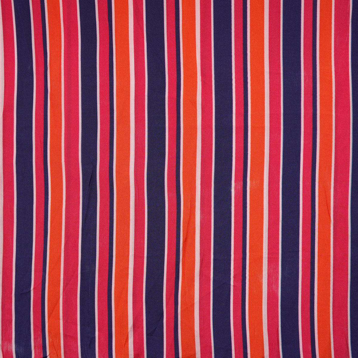 Multicolor Stripes Print Natural Crepe Fabric 21048