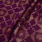 Purple Floral Jaal Dupion Silk Tissue Fabric YHF-32829