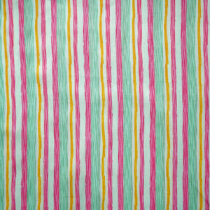 Blue Multicolor Stripes Print Bemberg Gaji Silk Fabric