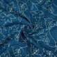 Denim Blue thread embroidery Pure Linen Fabric SN-31240